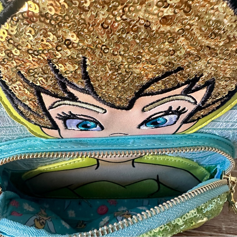 Loungefly Disney Tinker Bell Sequin Mini Backpack NWT - Picture 10 of 11